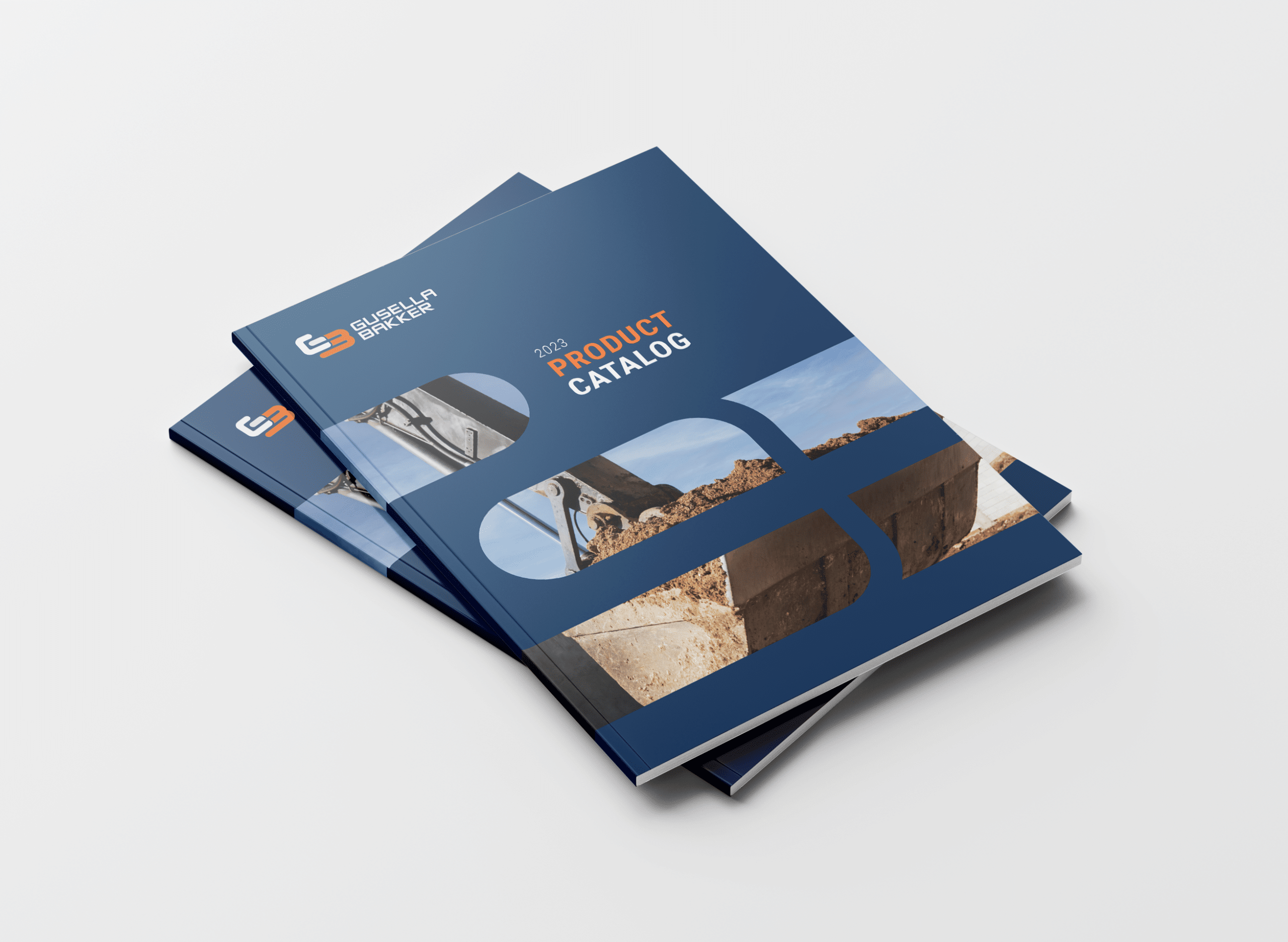 BURO210 Fullservice Marketingbureau De 2023 productcatalogus van Gusella-Bakker wordt getoond. Bekijk onze nieuwe collectie apparatuur voor grondverzet en bouw. Bekijk de catalogus online.